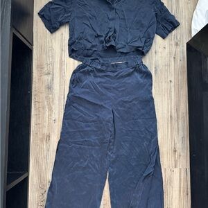 Quince Navy Jumpsuit Set